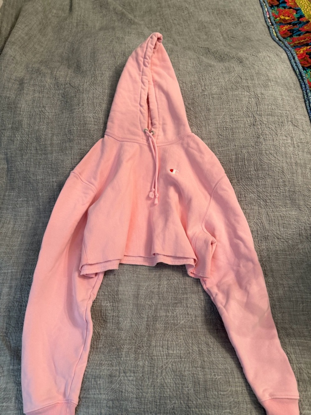 Champion Pink Cropped Hoodie